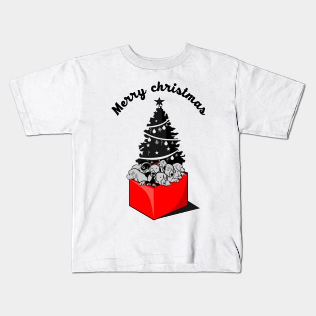 Merry Christmas for pug's Kids T-Shirt by osvaldoport76